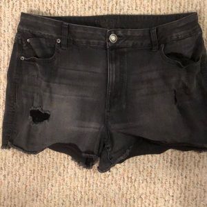 High rise black shorts